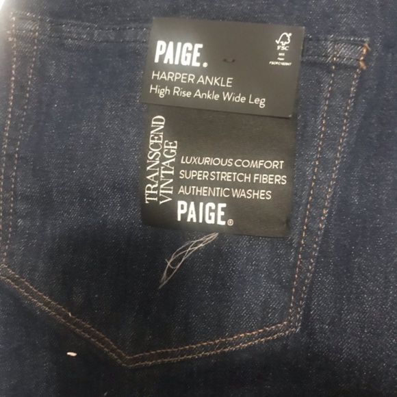 PAIGE Women's Harper Ankle Patch Pocket Wide Leg Jeans - Kinsley Size 32 NWT - Picture 8 of 11